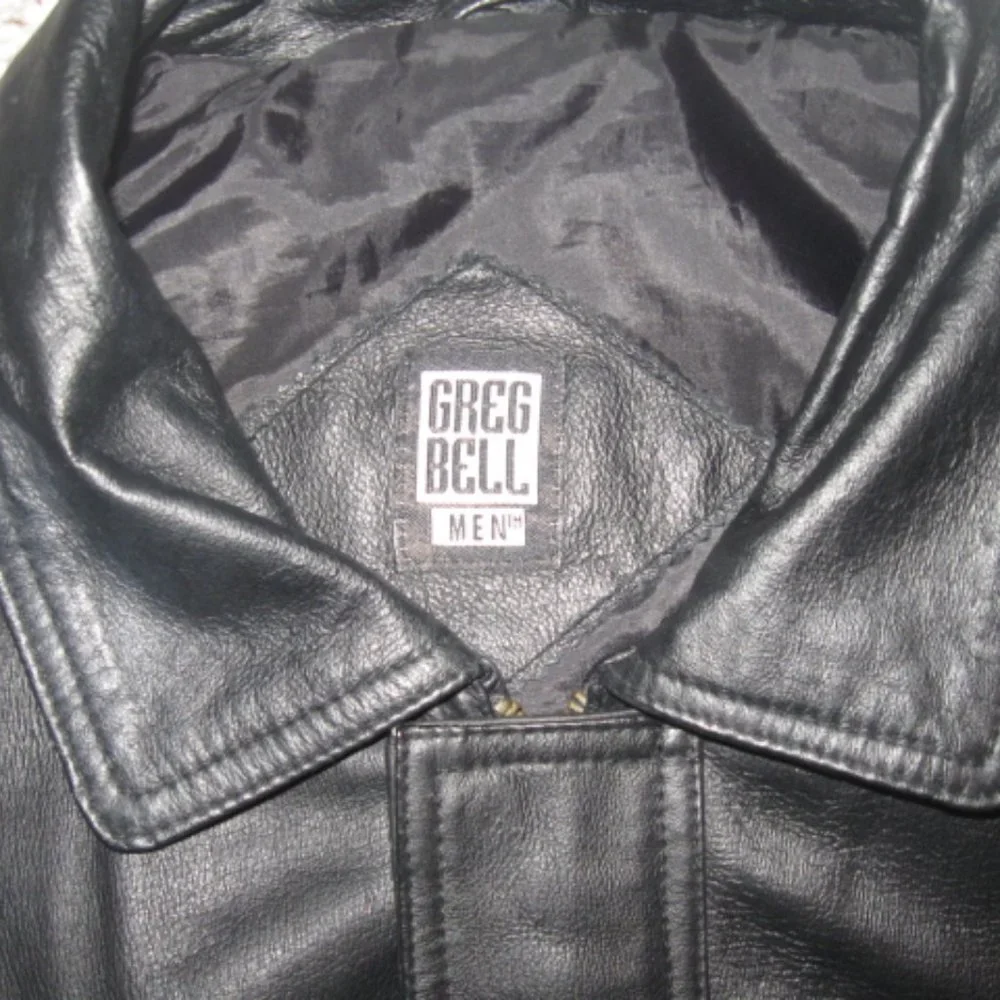 Greg Bell Black Leather Coat